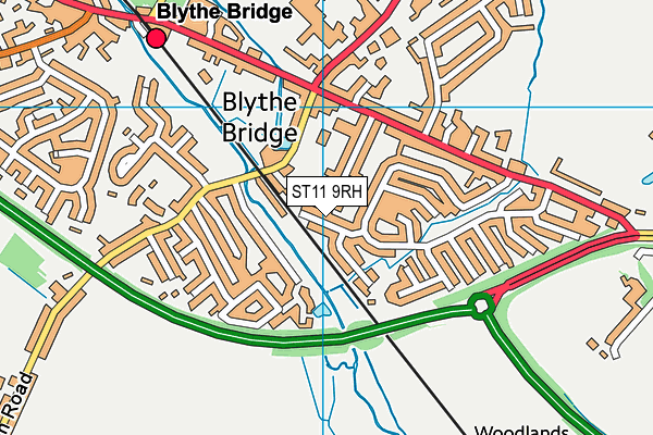 ST11 9RH map - OS VectorMap District (Ordnance Survey)