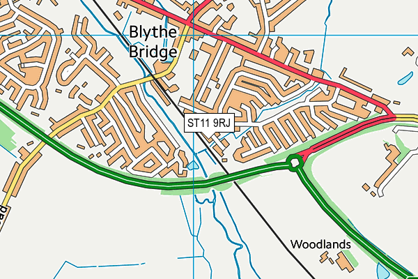 ST11 9RJ map - OS VectorMap District (Ordnance Survey)