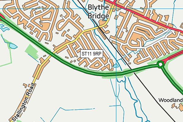 ST11 9RP map - OS VectorMap District (Ordnance Survey)