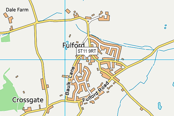 ST11 9RT map - OS VectorMap District (Ordnance Survey)