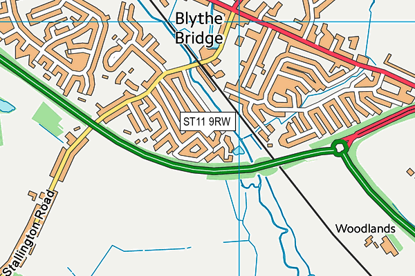 ST11 9RW map - OS VectorMap District (Ordnance Survey)