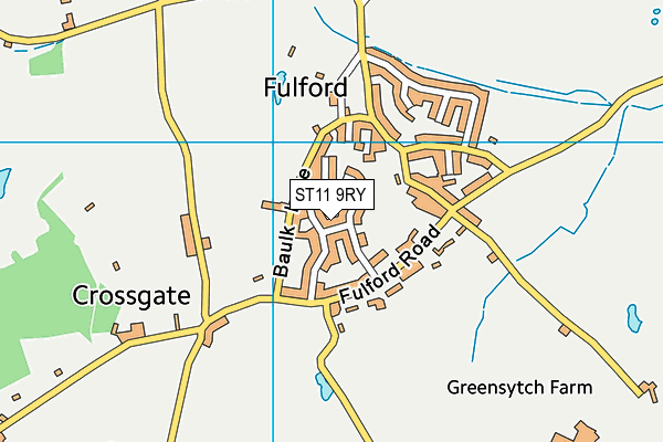 ST11 9RY map - OS VectorMap District (Ordnance Survey)