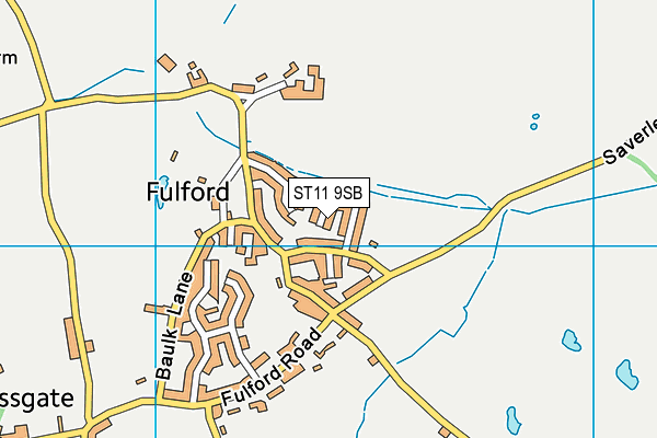 ST11 9SB map - OS VectorMap District (Ordnance Survey)