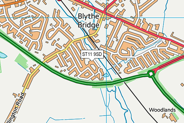 ST11 9SD map - OS VectorMap District (Ordnance Survey)