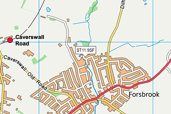 ST11 9SF map - OS VectorMap District (Ordnance Survey)