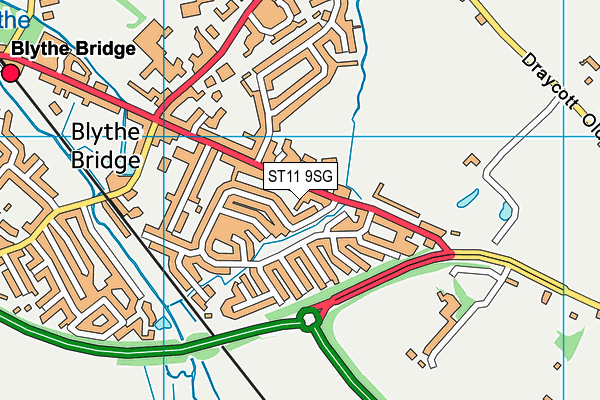 ST11 9SG map - OS VectorMap District (Ordnance Survey)