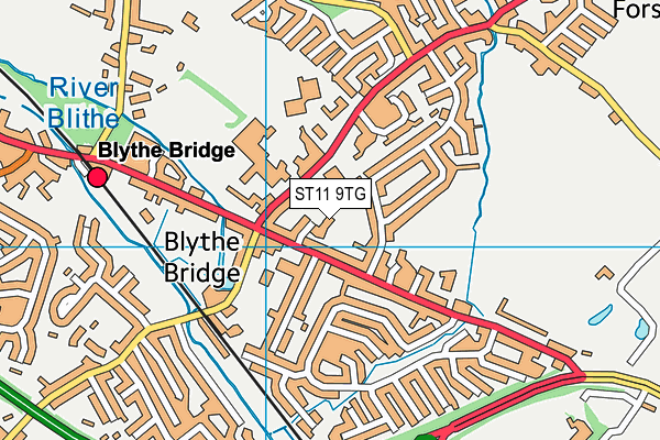 ST11 9TG map - OS VectorMap District (Ordnance Survey)