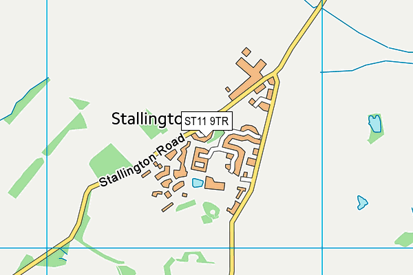 ST11 9TR map - OS VectorMap District (Ordnance Survey)