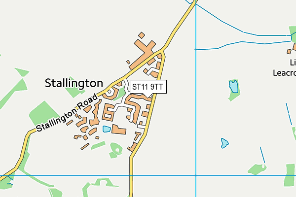 ST11 9TT map - OS VectorMap District (Ordnance Survey)