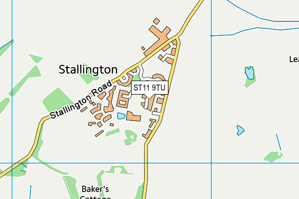 ST11 9TU map - OS VectorMap District (Ordnance Survey)