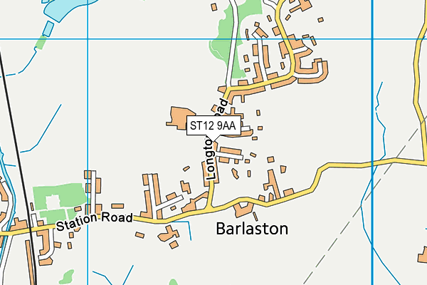 ST12 9AA map - OS VectorMap District (Ordnance Survey)