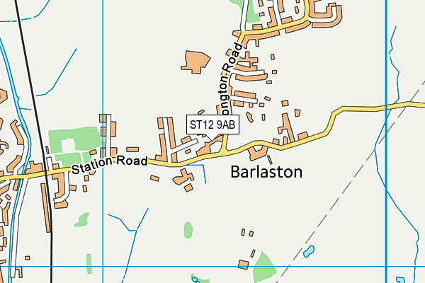 ST12 9AB map - OS VectorMap District (Ordnance Survey)