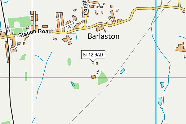 ST12 9AD map - OS VectorMap District (Ordnance Survey)