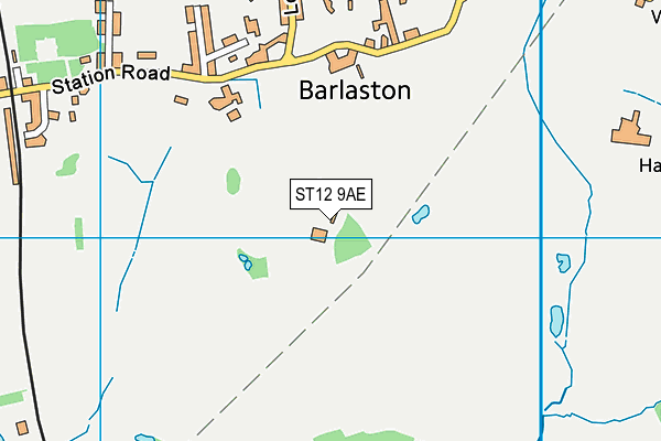 ST12 9AE map - OS VectorMap District (Ordnance Survey)