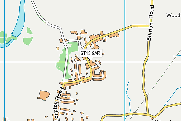 ST12 9AR map - OS VectorMap District (Ordnance Survey)