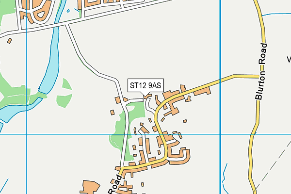 ST12 9AS map - OS VectorMap District (Ordnance Survey)