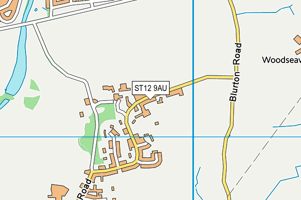 ST12 9AU map - OS VectorMap District (Ordnance Survey)