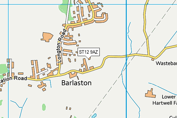 ST12 9AZ map - OS VectorMap District (Ordnance Survey)