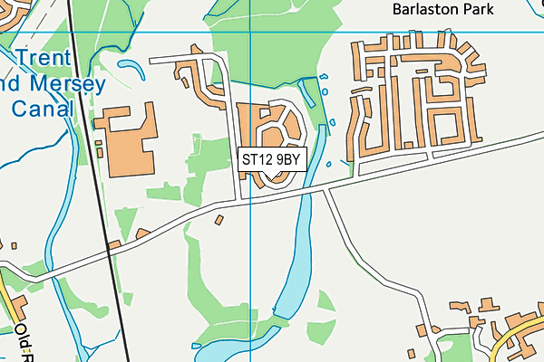 ST12 9BY map - OS VectorMap District (Ordnance Survey)