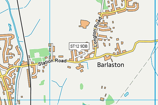 ST12 9DB map - OS VectorMap District (Ordnance Survey)