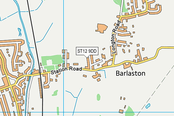 ST12 9DD map - OS VectorMap District (Ordnance Survey)