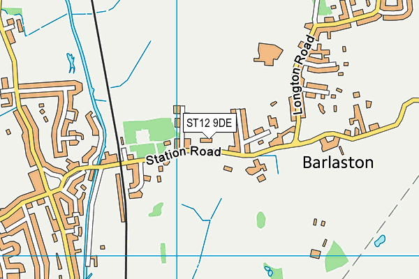 ST12 9DE map - OS VectorMap District (Ordnance Survey)