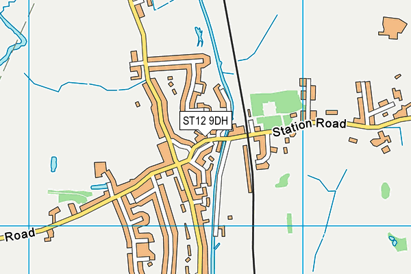 ST12 9DH map - OS VectorMap District (Ordnance Survey)