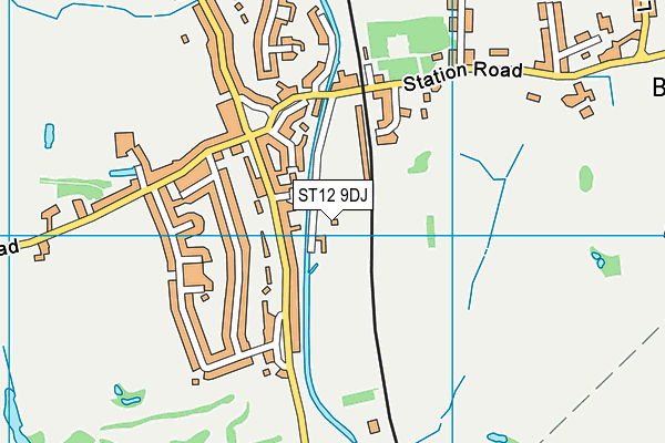 ST12 9DJ map - OS VectorMap District (Ordnance Survey)