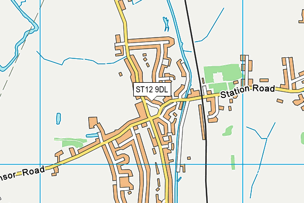 ST12 9DL map - OS VectorMap District (Ordnance Survey)
