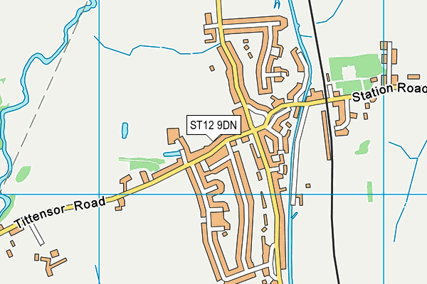 ST12 9DN map - OS VectorMap District (Ordnance Survey)