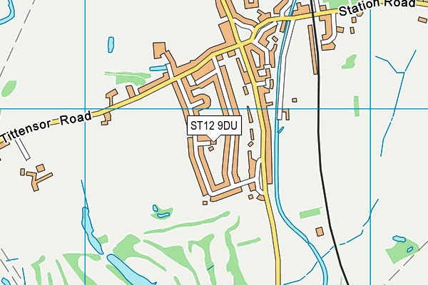 ST12 9DU map - OS VectorMap District (Ordnance Survey)