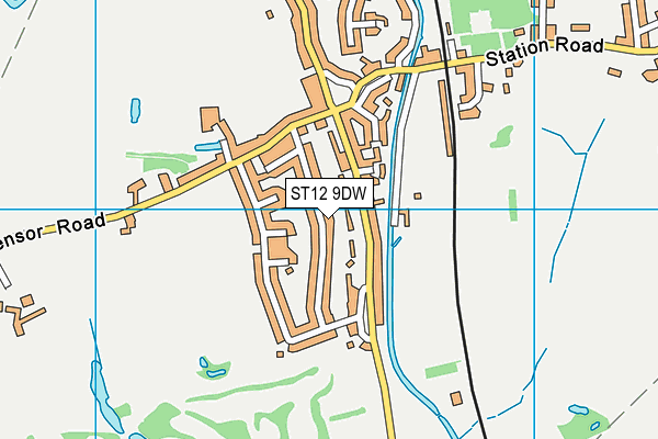 ST12 9DW map - OS VectorMap District (Ordnance Survey)