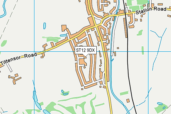 ST12 9DX map - OS VectorMap District (Ordnance Survey)