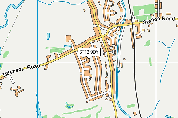 ST12 9DY map - OS VectorMap District (Ordnance Survey)