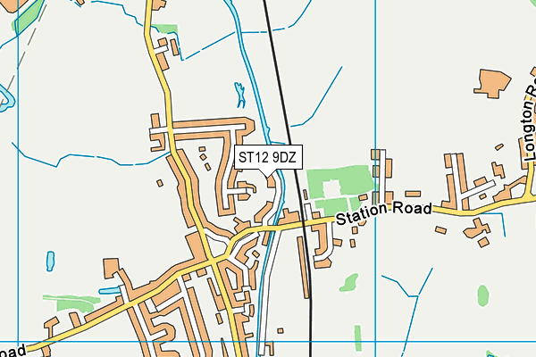 ST12 9DZ map - OS VectorMap District (Ordnance Survey)