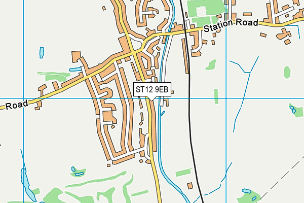 ST12 9EB map - OS VectorMap District (Ordnance Survey)