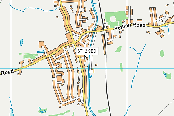 ST12 9ED map - OS VectorMap District (Ordnance Survey)