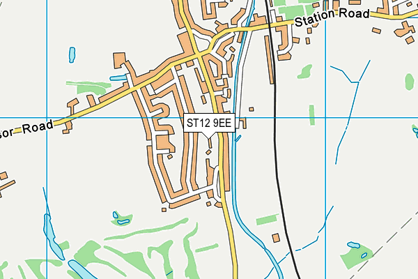 ST12 9EE map - OS VectorMap District (Ordnance Survey)