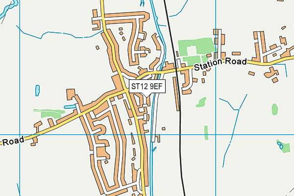 ST12 9EF map - OS VectorMap District (Ordnance Survey)