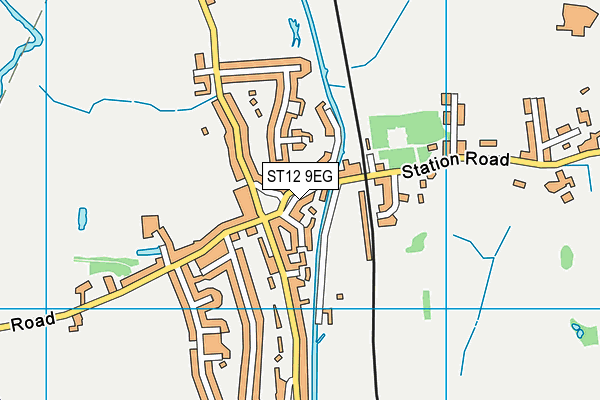 ST12 9EG map - OS VectorMap District (Ordnance Survey)