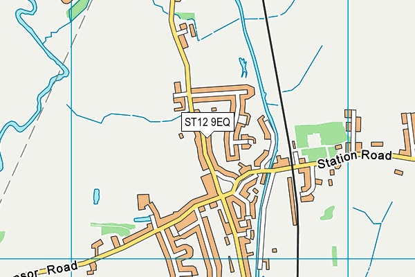 ST12 9EQ map - OS VectorMap District (Ordnance Survey)