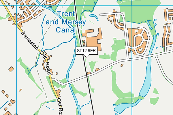 Wedgwood Sports Ground map (ST12 9ER) - OS VectorMap District (Ordnance Survey)
