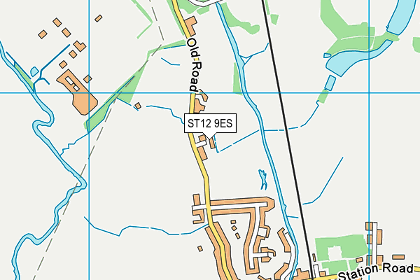 ST12 9ES map - OS VectorMap District (Ordnance Survey)