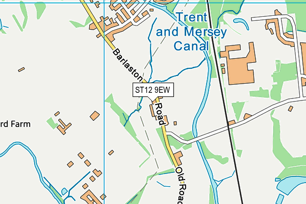 ST12 9EW map - OS VectorMap District (Ordnance Survey)