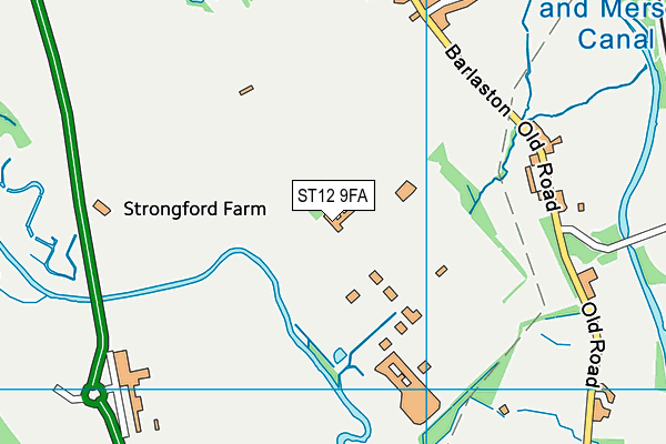 ST12 9FA map - OS VectorMap District (Ordnance Survey)