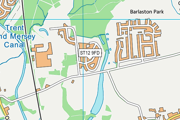 ST12 9FD map - OS VectorMap District (Ordnance Survey)