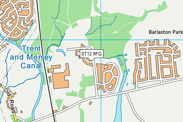 ST12 9FQ map - OS VectorMap District (Ordnance Survey)