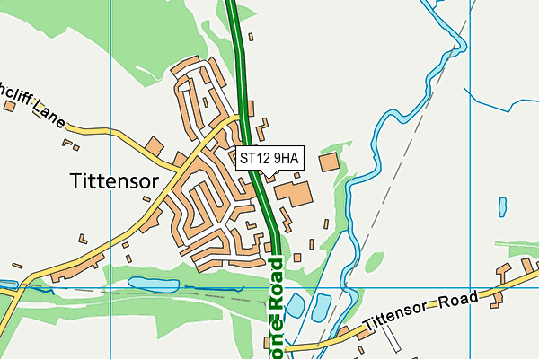 ST12 9HA map - OS VectorMap District (Ordnance Survey)