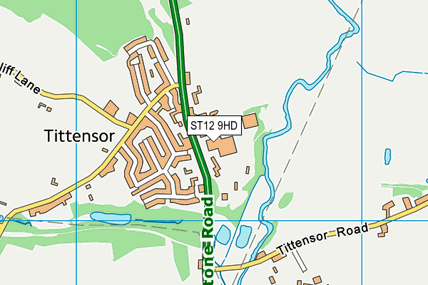 ST12 9HD map - OS VectorMap District (Ordnance Survey)