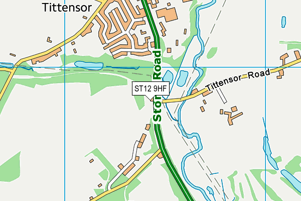 ST12 9HF map - OS VectorMap District (Ordnance Survey)